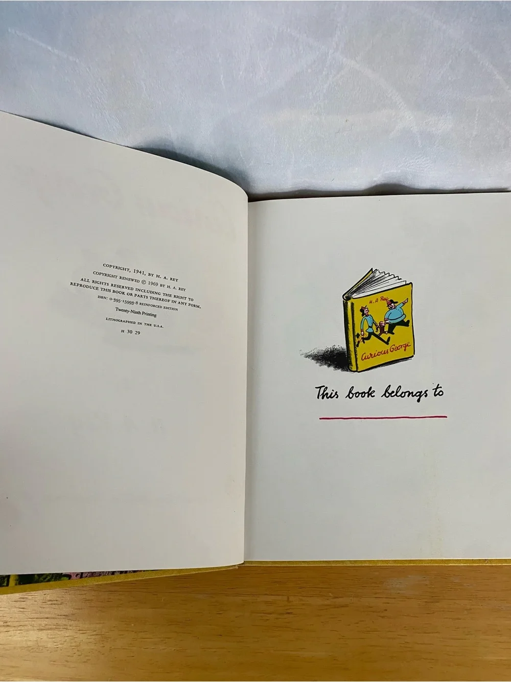 Vintage 1969 Curious George By H.A. Rey, Hard Cover Childrens Book